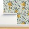 Mint Botanical Farmhouse Citrus Country Floral Rustic Modern Jumbo Scale Custom Pre-pasted Wallpaper by Spoonflower Pre-Pasted Wallpaper 2FT Wide